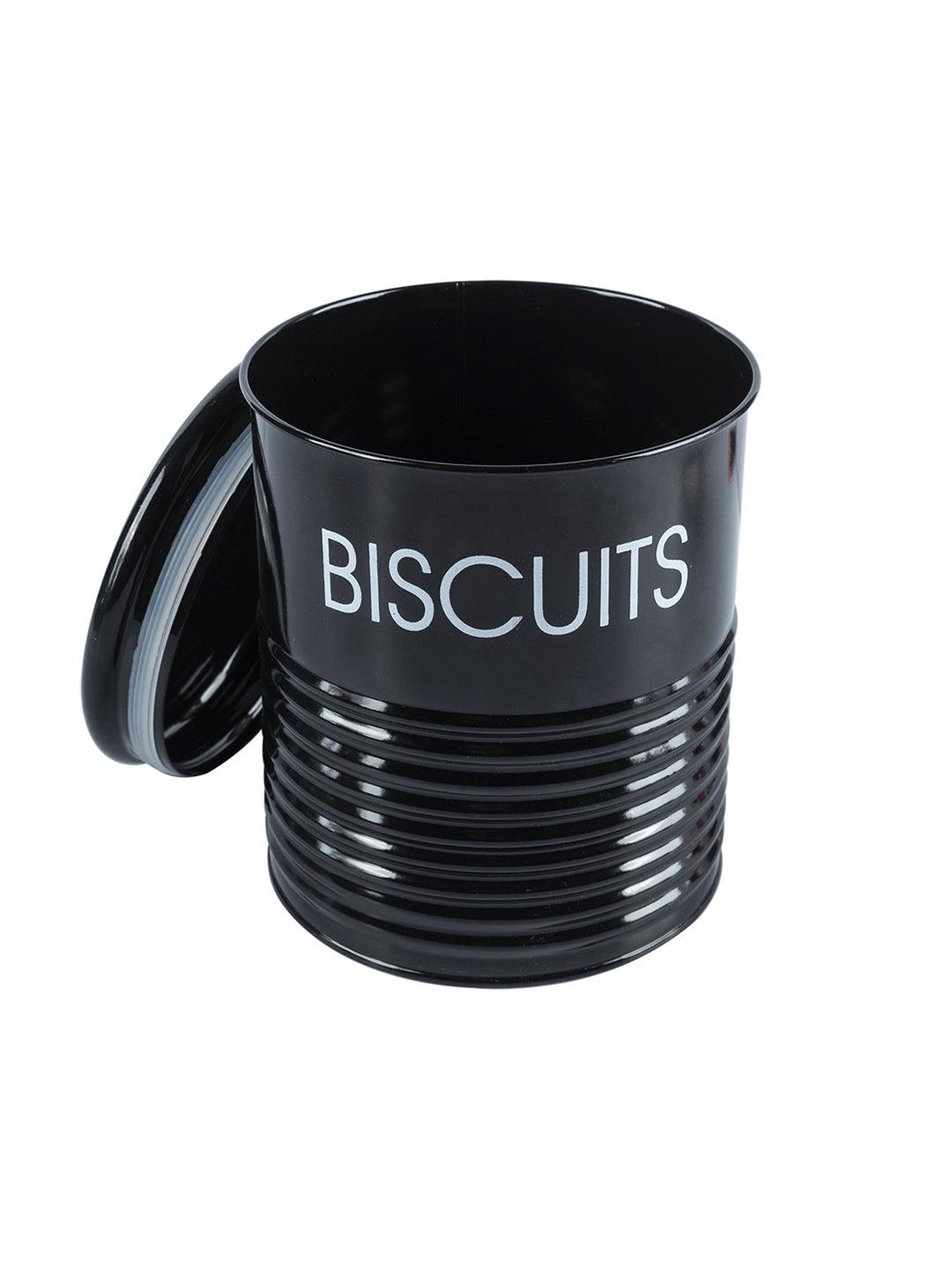 Biscuits & Namkeen Jar Set Of 2 ( Black, Each 1700 Ml ) - MARKET 99