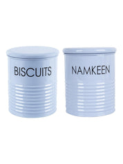 Biscuits & Namkeen Jar Set Of 2 ( Light Blue, Each 1700 Ml ) - MARKET 99