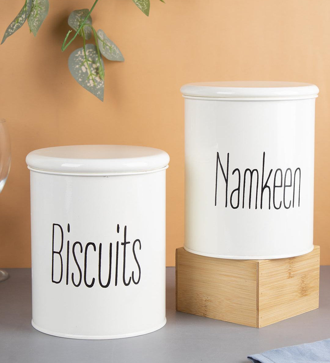 Biscuits & Namkeen Set Of 2 ( White, Each 1700 Ml ) - MARKET 99