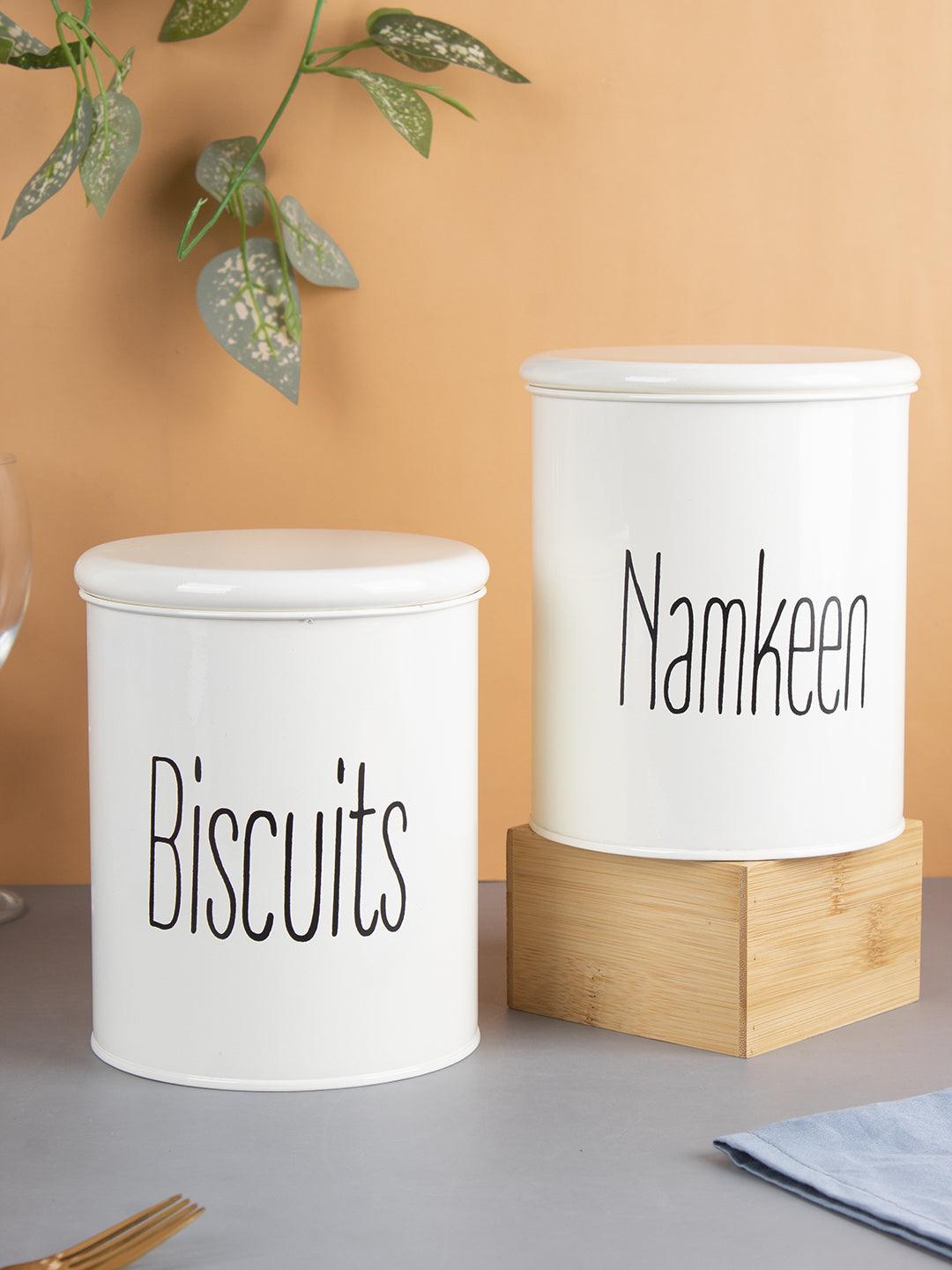 Biscuits & Namkeen Set Of 2 ( White, Each 1700 Ml ) - MARKET 99