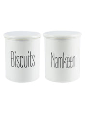 Biscuits & Namkeen Set Of 2 ( White, Each 1700 Ml ) - MARKET 99