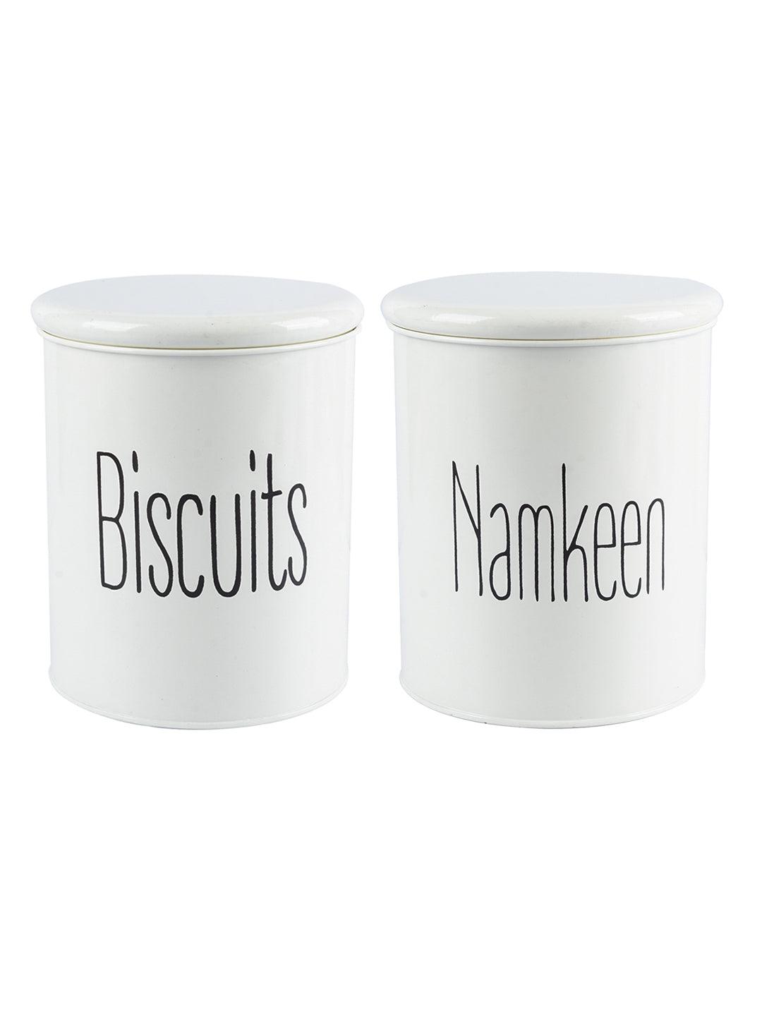 Biscuits & Namkeen Set Of 2 ( White, Each 1700 Ml ) - MARKET 99