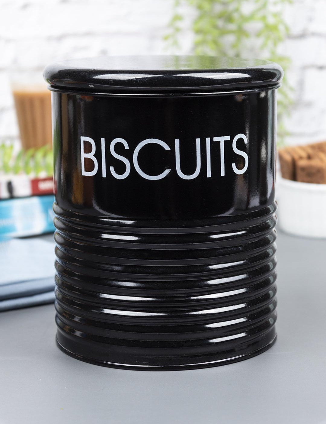 Biscuits Jar with Lid - (Black, 1700mL) - MARKET 99