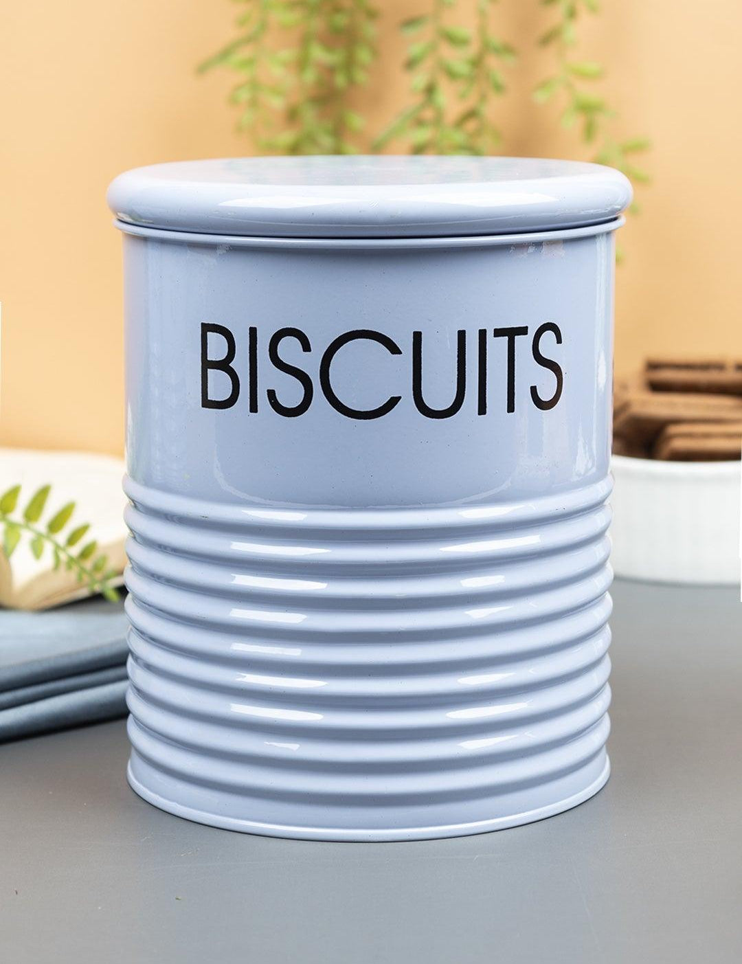 Blue Biscuits Jar with Lid (1700mL)