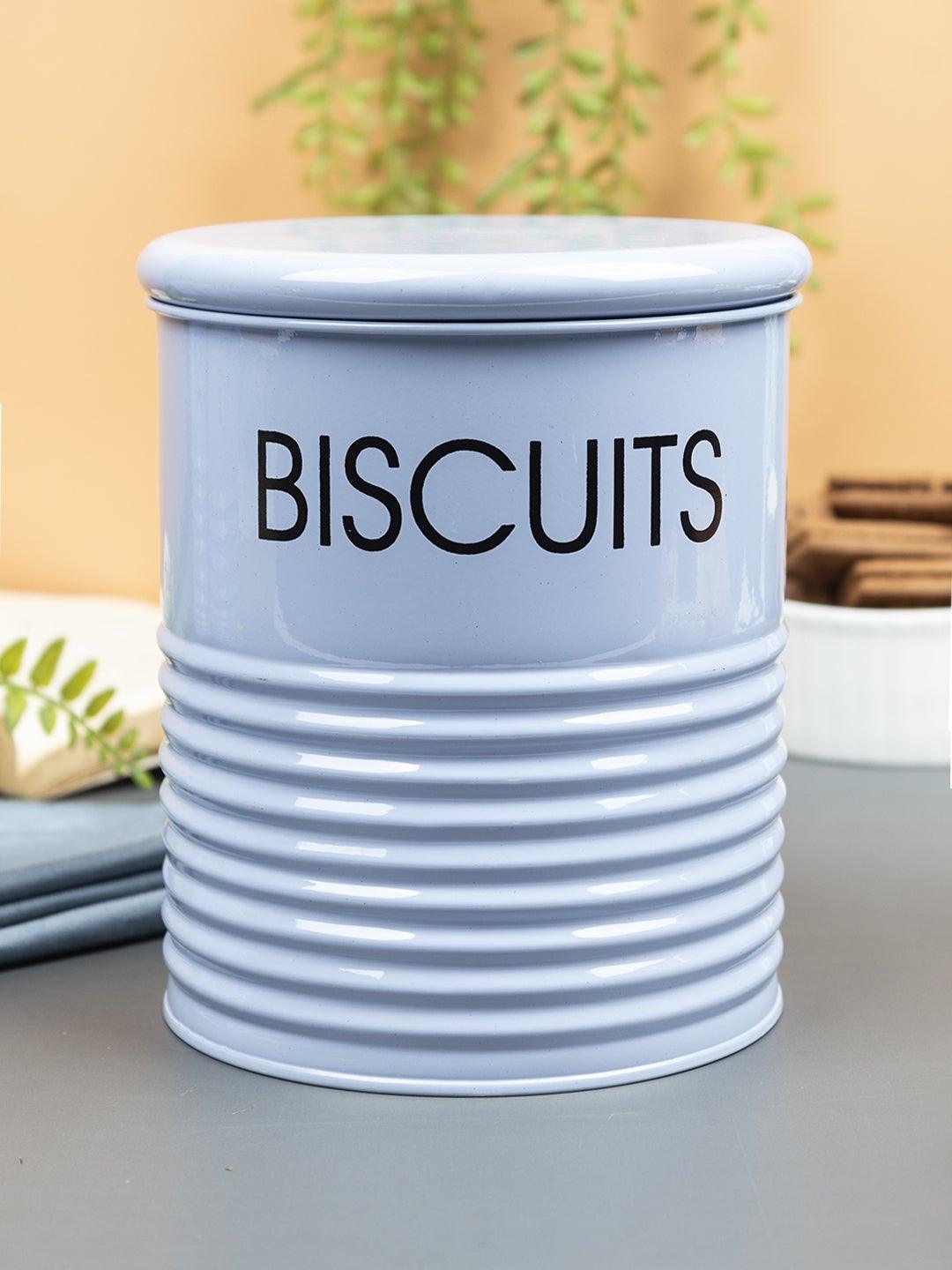 Blue Biscuits Jar with Lid (1700mL)