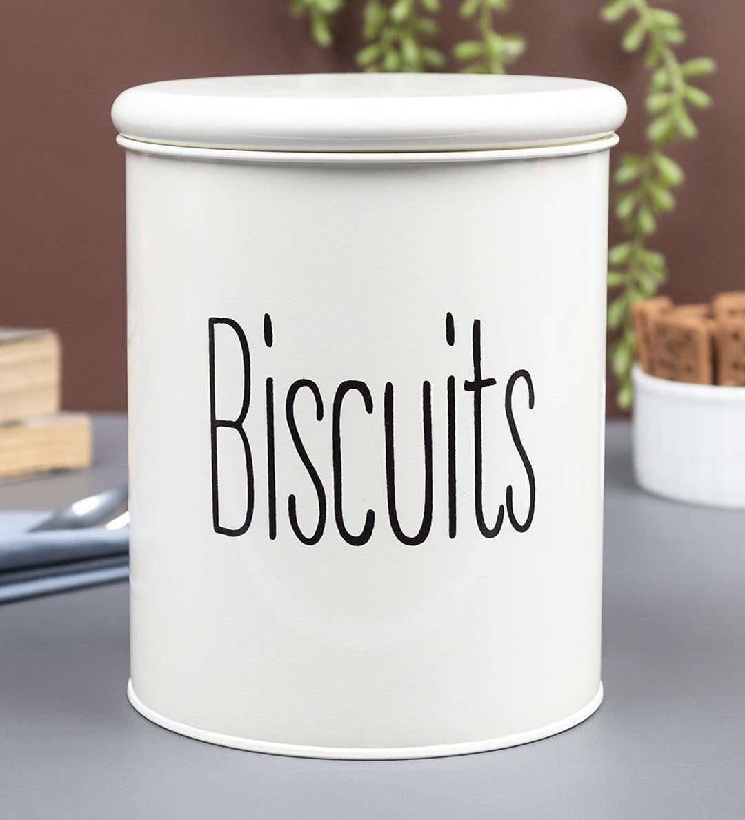 Off White Biscuits Jar with Lid (1700mL)