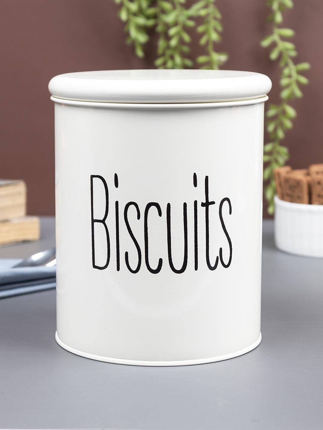 Off White Biscuits Jar with Lid (1700mL)