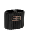 Black Ceramic Bathroom Set Of 4 - Ribbed Design, Bath Accessories - MARKET 99