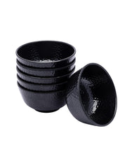 Black Melamine Dinner Set Of 18 Pcs - 6 Full & 6 Quarter Plates + 6 Bowls