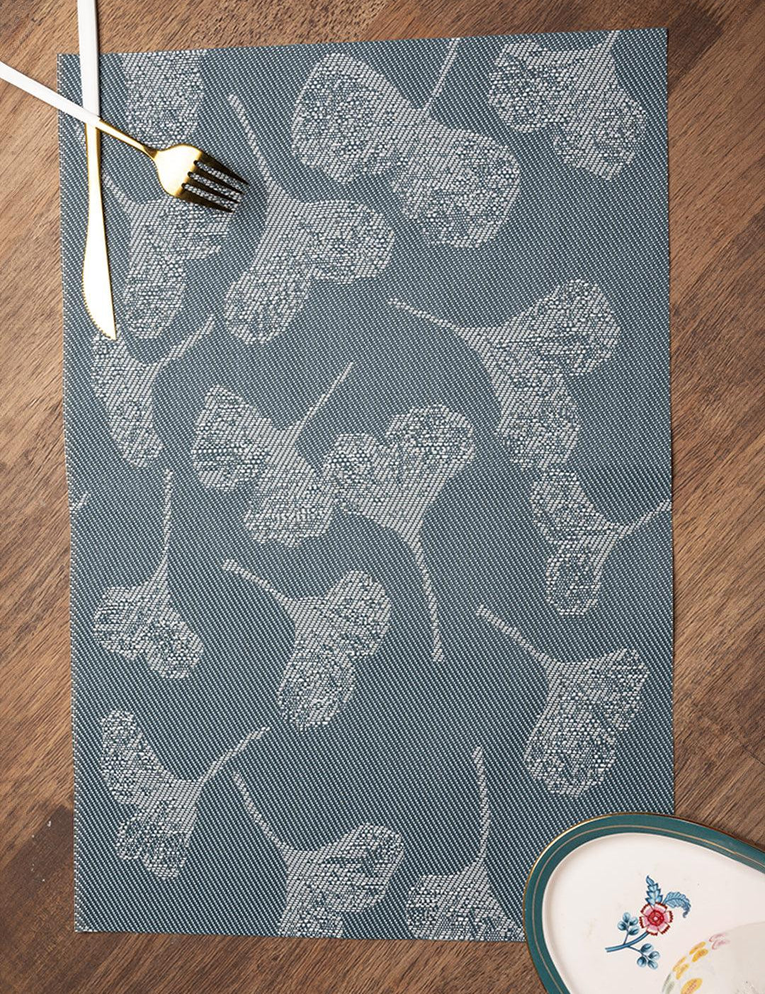 Blue Floral Pattern - Placemat Mat Set Of 4 - MARKET 99