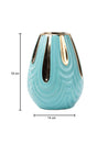 Blue Textured Vase with Gold Design - MARKET 99