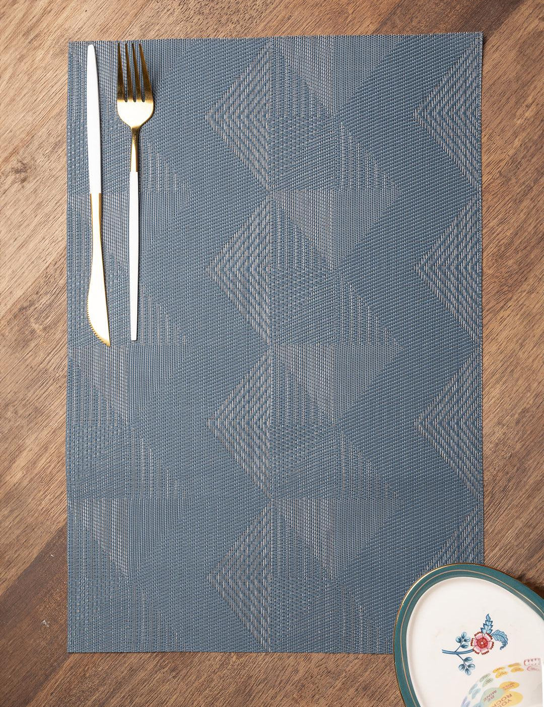 Blue Tringle Pattern - Placemat Mat Set Of 4 - MARKET 99