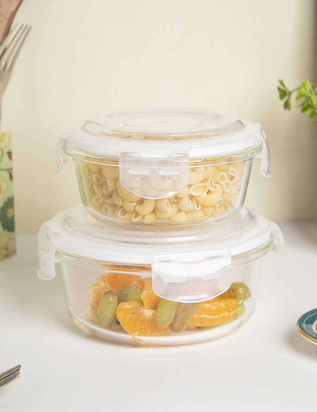 Multipurpose Round Borosilicate Food Containers