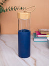Borosilicate Glass Bottle with Blue Silicone Sleeve - 550Ml - MARKET 99