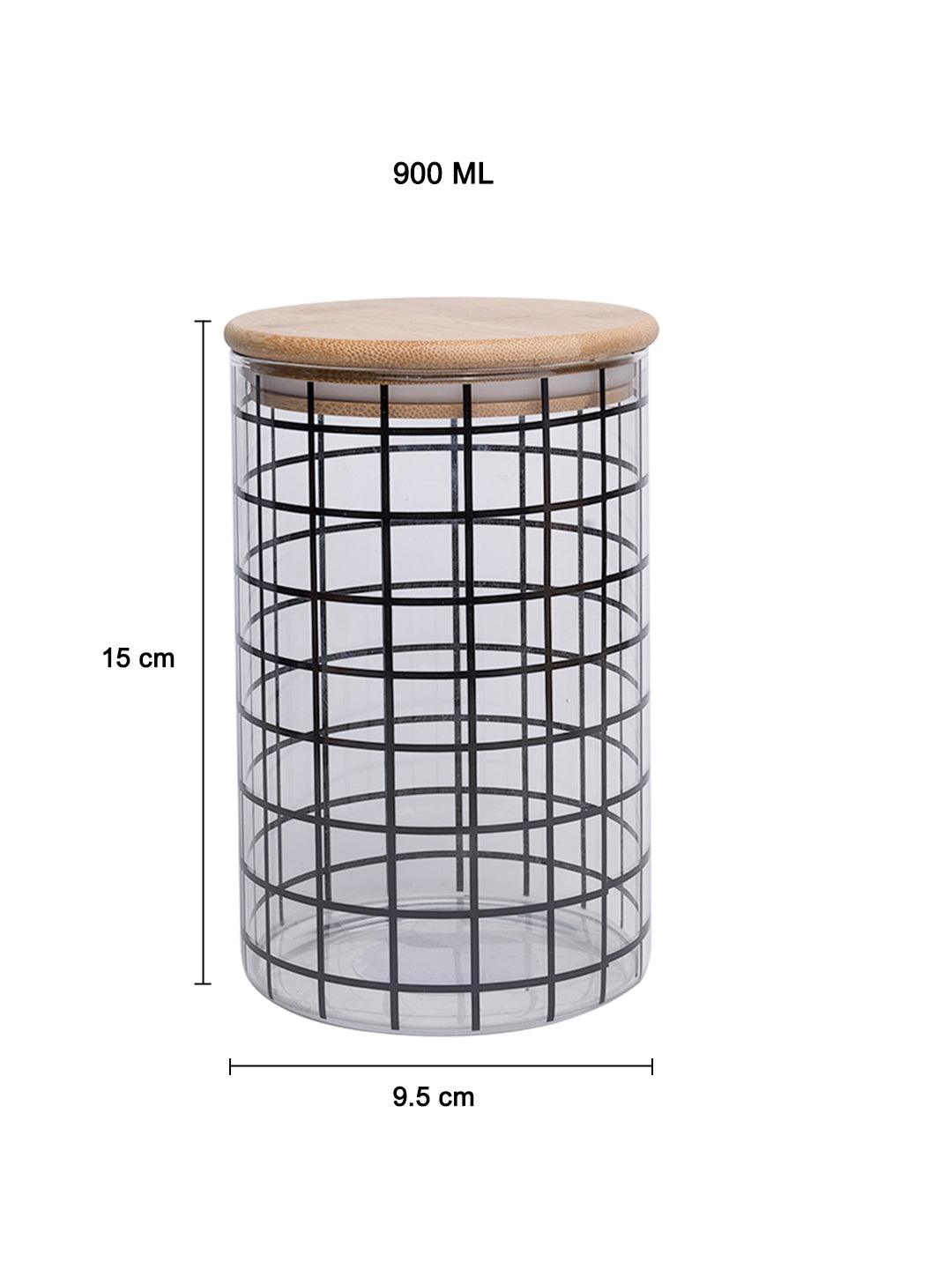 Borosilicate Glass Jar - 650Ml, Leaf Prints - Market99 – MARKET 99