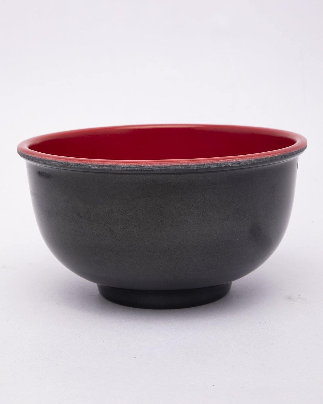 Bowls, for Serving, Black & Red, Plastic, Set of 3 - MARKET 99
