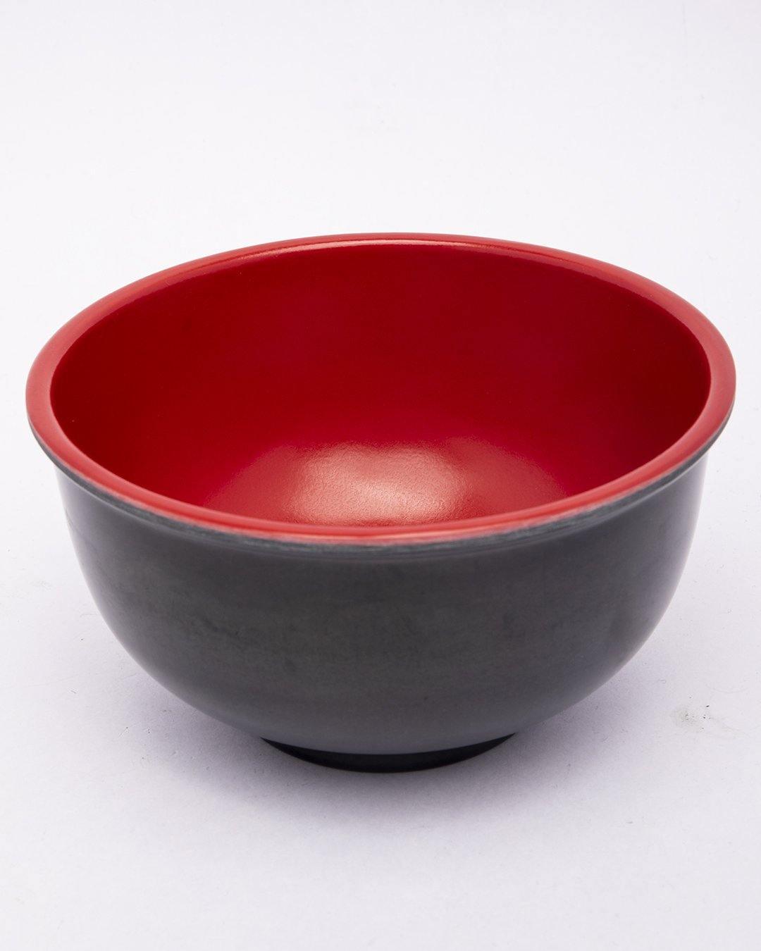 Bowls, for Serving, Black & Red, Plastic, Set of 3 - MARKET 99