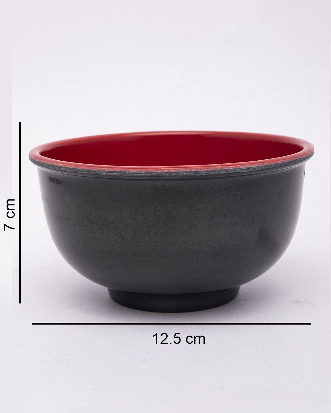 Bowls, for Serving, Black & Red, Plastic, Set of 3 - MARKET 99