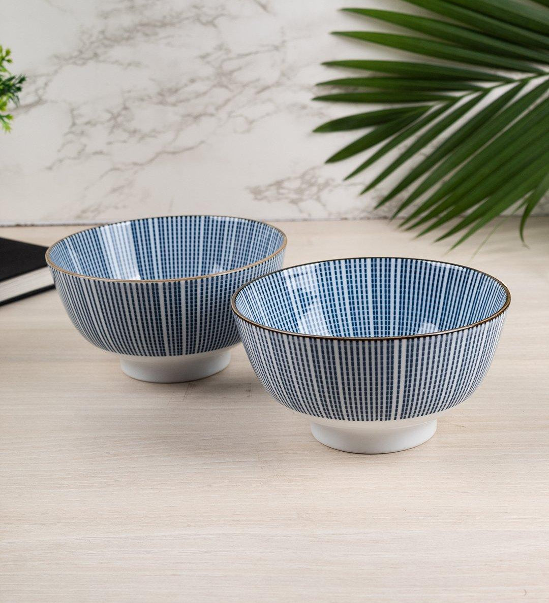 Bowls, for Serving, Blue, Ceramic, Set of 2, 300 mL - MARKET 99