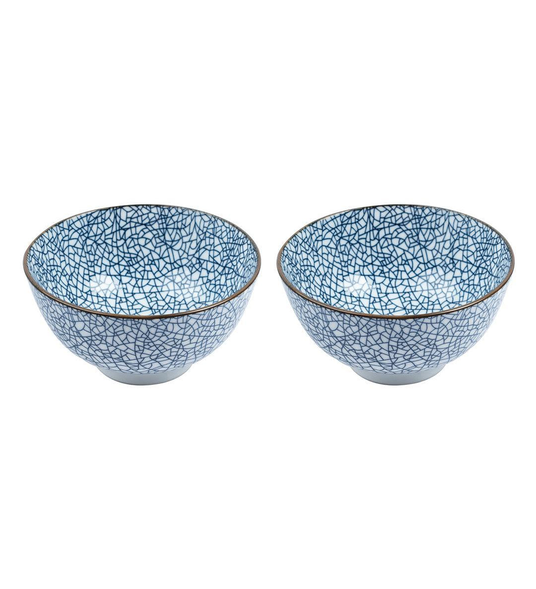 Bowls, Glossy Finish, Royal Blue, Ceramic, Set of 2, 300 mL - MARKET 99