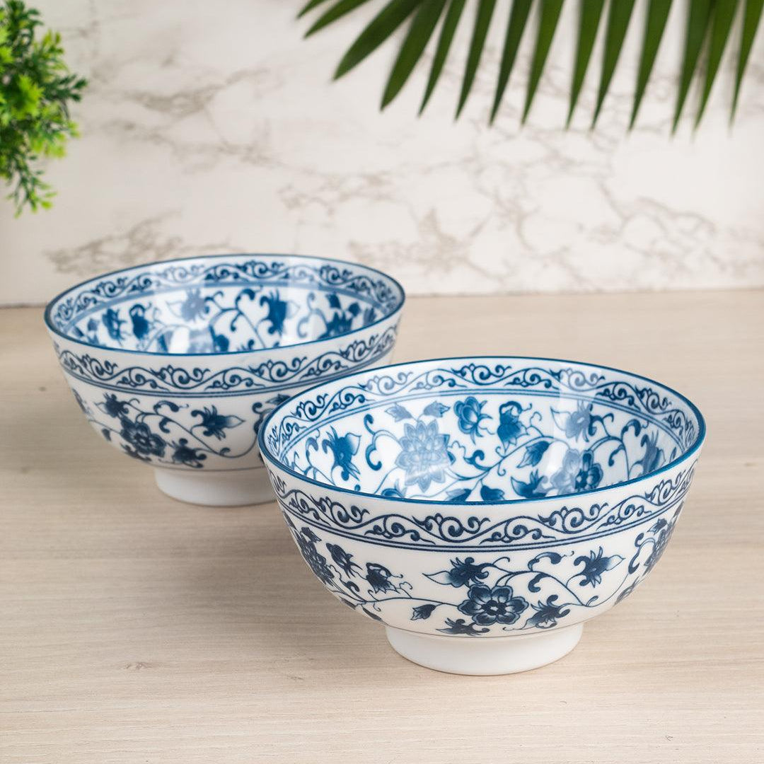 Bowls, Glossy Finish, Royal Blue, Ceramic, Set of 2, 300 mL - MARKET 99