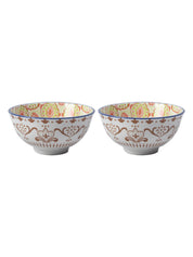 Bowls, Serving Bowl Set, Orange, Ceramic, Set of 2, 360 mL - MARKET 99