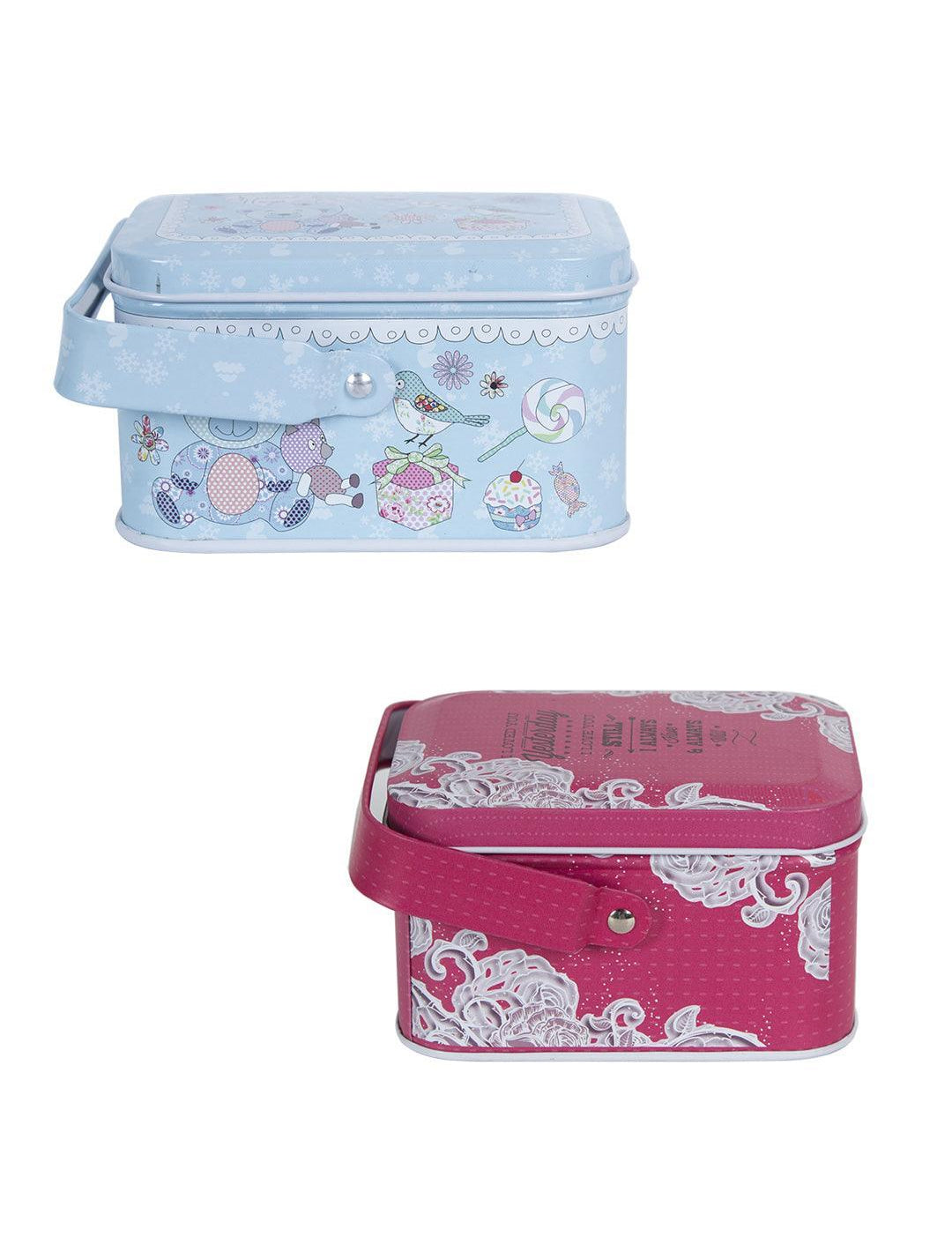 Box, for Storage, Pink & White, Set of 2 - MARKET 99