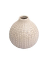 Brown Ceramic Vase - Textured Pattern, Flower Holder - MARKET 99