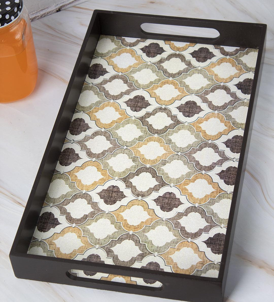 Brown Rectangular Tray with handle - Market 99 - MARKET 99