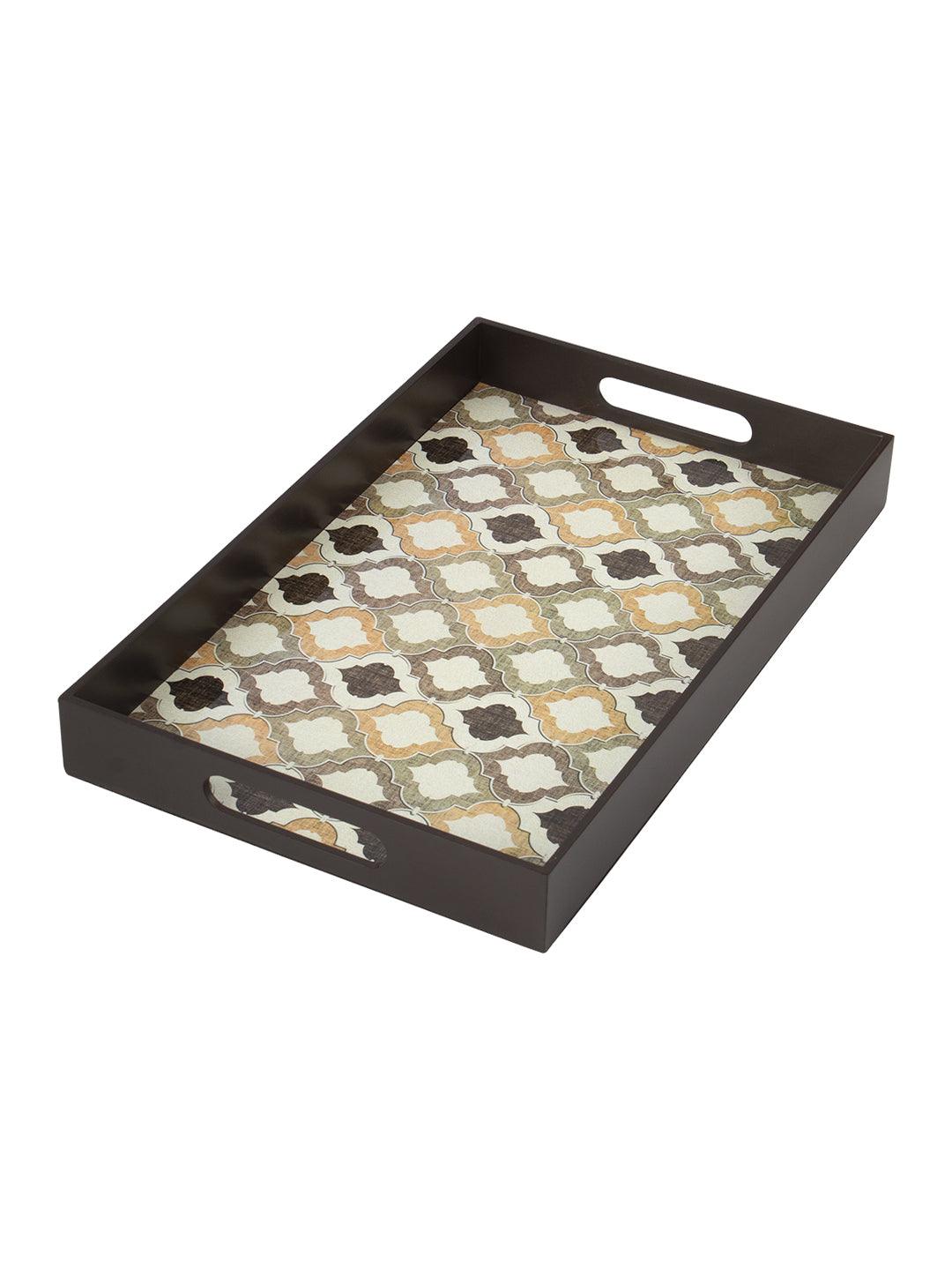 Brown Rectangular Tray with Handle - Market 99 - MARKET 99