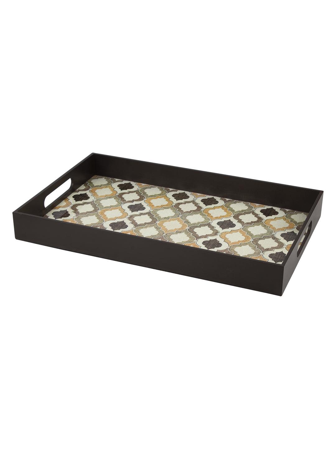 Brown Rectangular Tray with Handle - Market 99 - MARKET 99