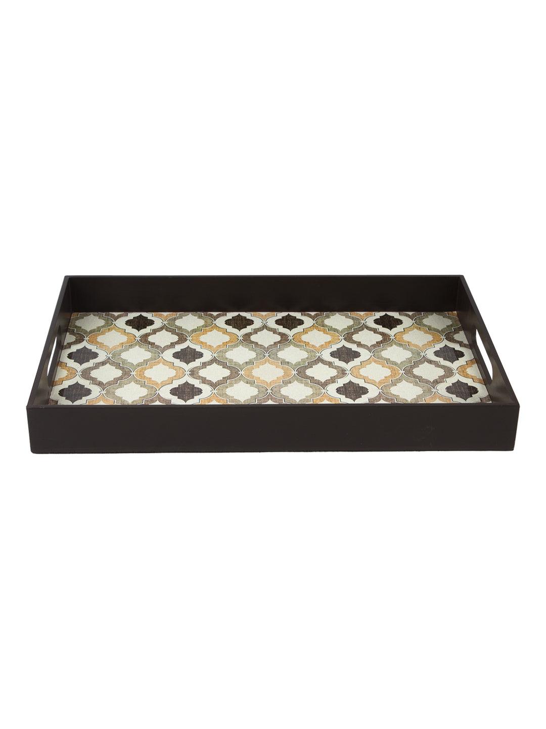 Brown Rectangular Tray with Handle - Market 99 - MARKET 99