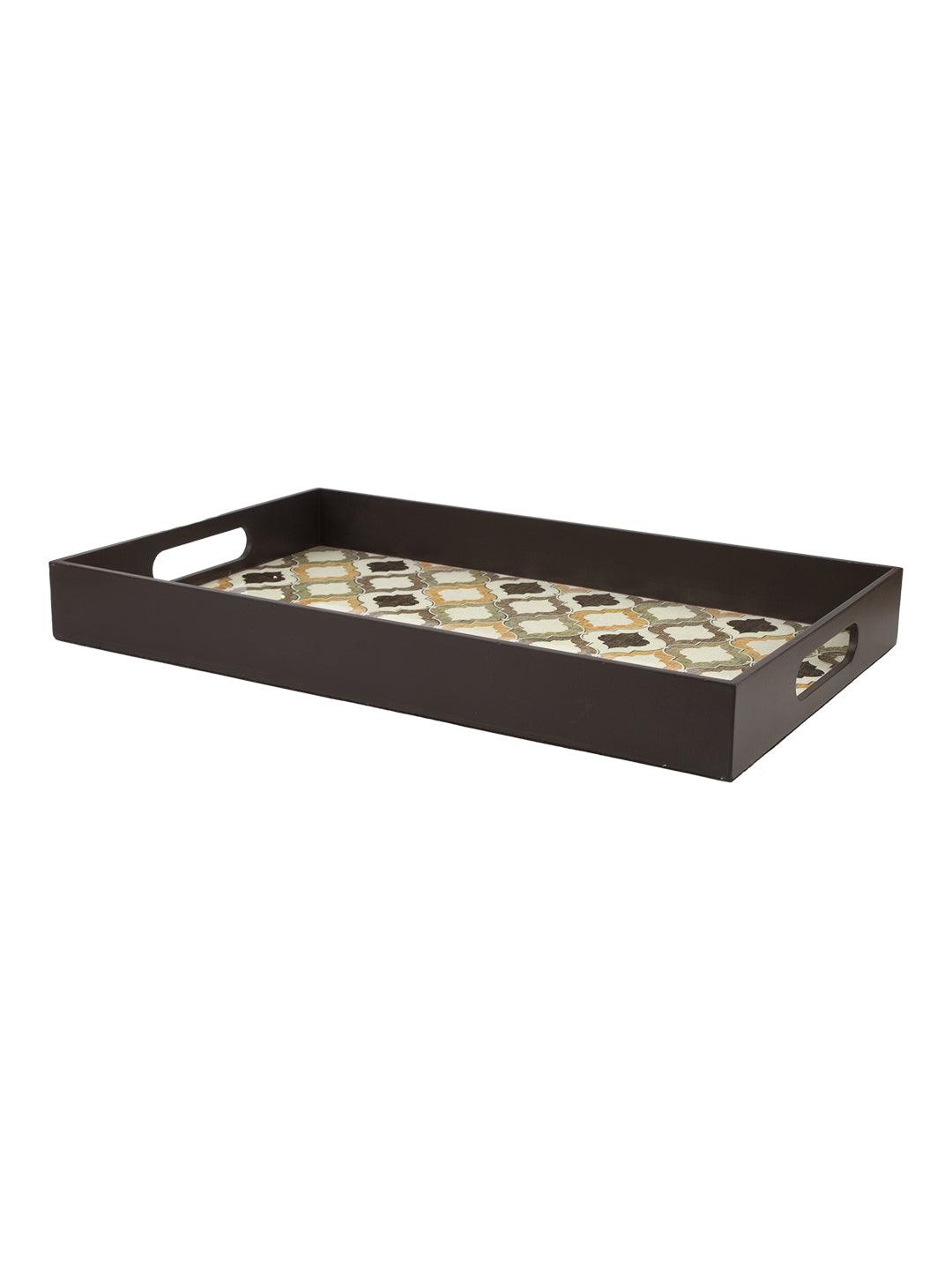 Brown Rectangular Tray with Handle - Market 99 - MARKET 99