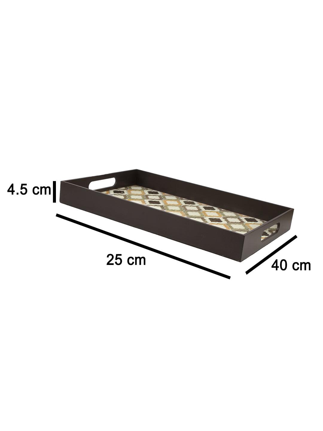 Brown Rectangular Tray with Handle - Market 99 - MARKET 99