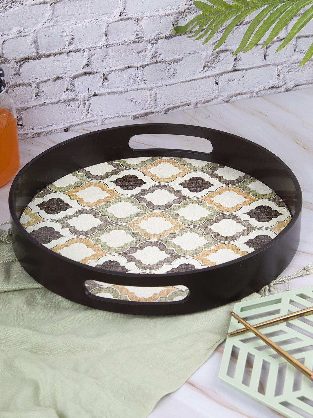 Brown Round Tray with handle - Market 99 - MARKET 99