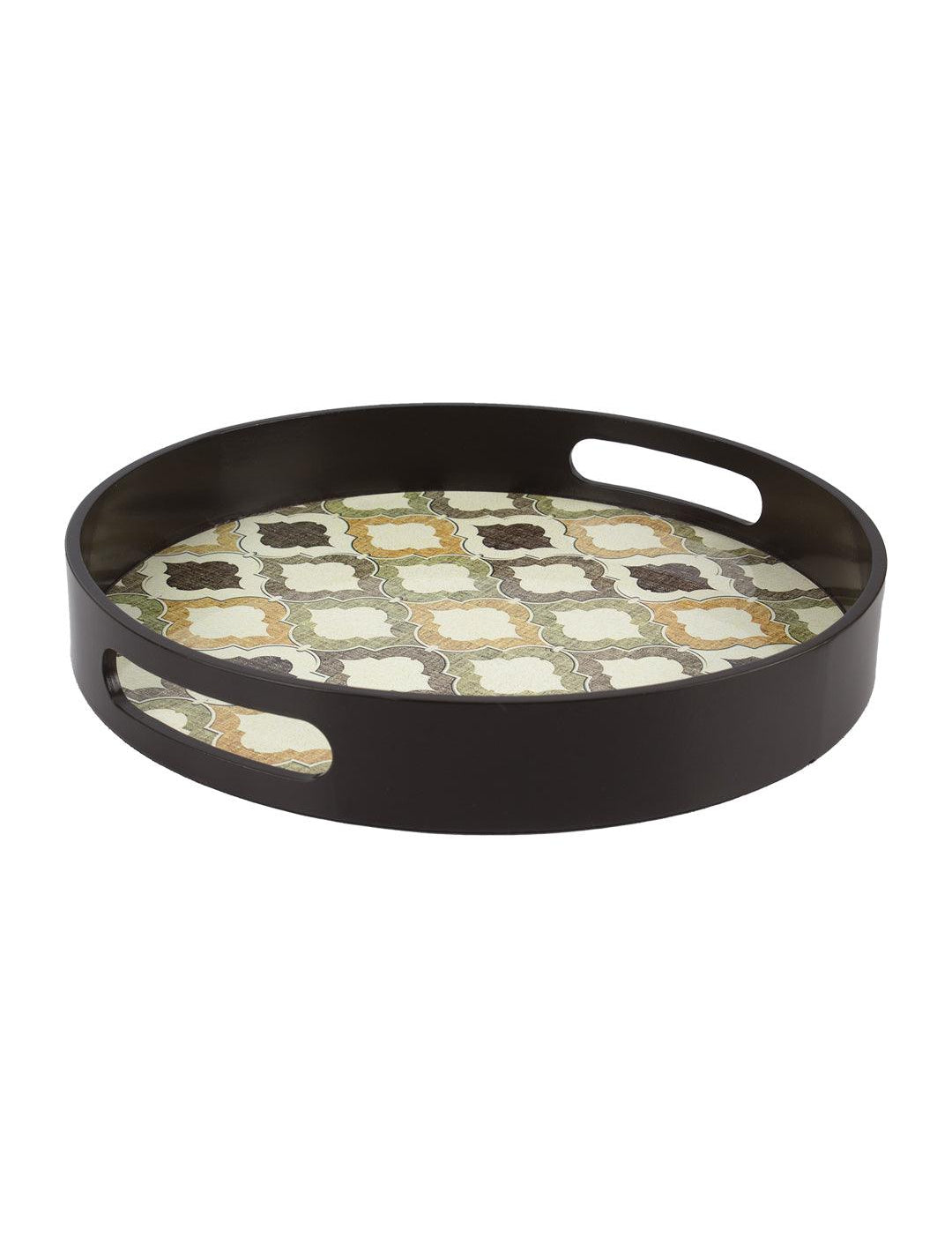 Brown Round Tray with handle - Market 99 - MARKET 99