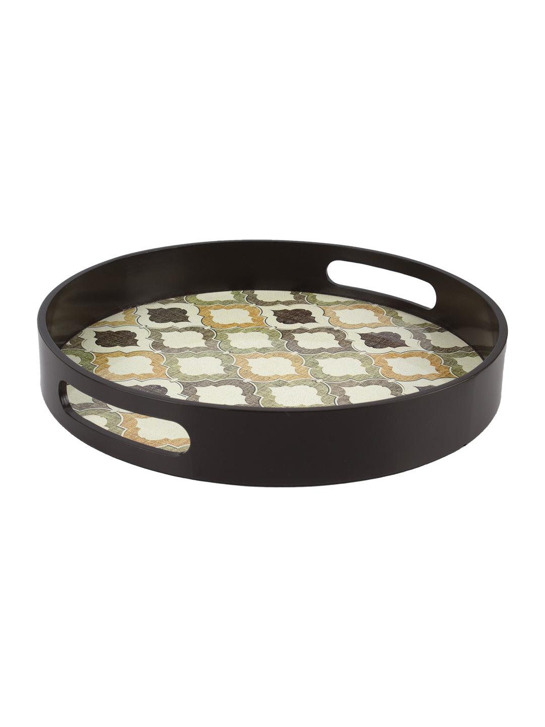 Brown Round Tray with handle - Market 99 - MARKET 99