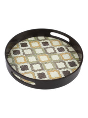 Brown Round Tray with handle - Market 99 - MARKET 99