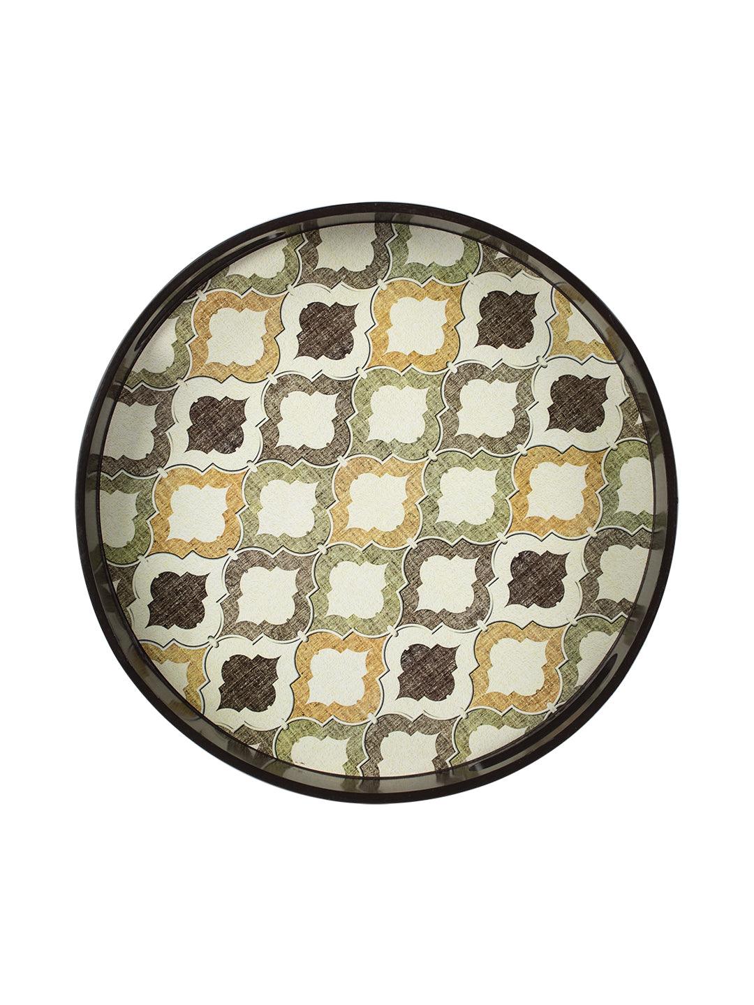 Brown Round Tray with handle - Market 99 - MARKET 99