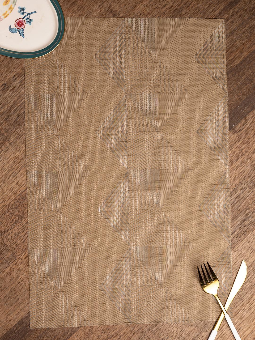 Brown Tringle Pattern - Placemat Mat Set Of 4 - MARKET 99