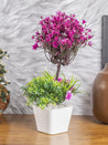 Burgundy Faux Flower Vase For Home Décor
