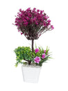 Burgundy Faux Flower Vase For Home Décor