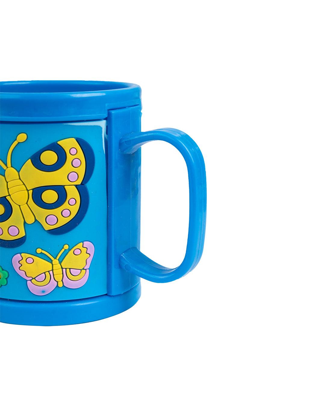 Butterfly Mug for Kids, Blue, Plastic, 280 mL - MARKET 99