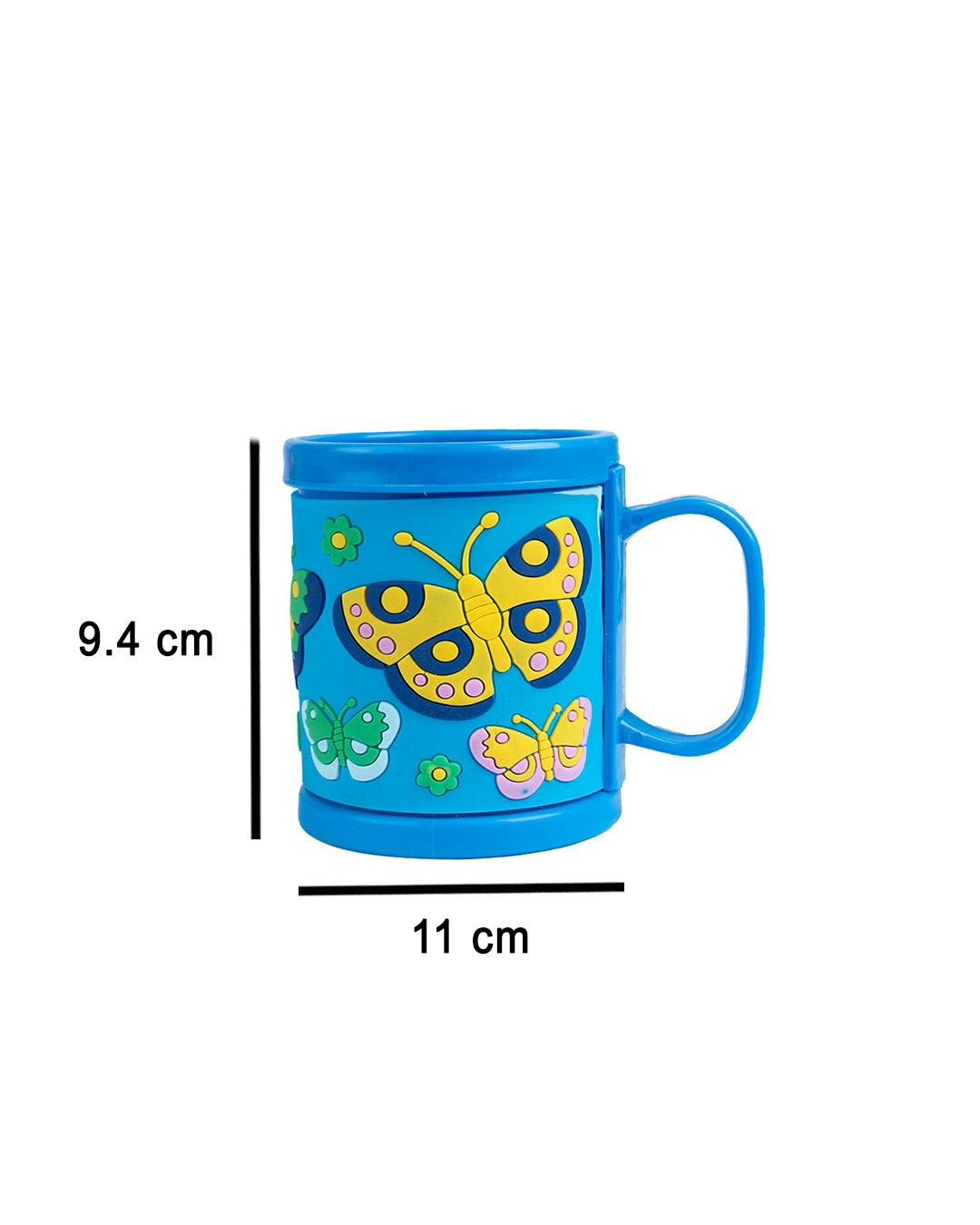 Butterfly Mug for Kids, Blue, Plastic, 280 mL - MARKET 99