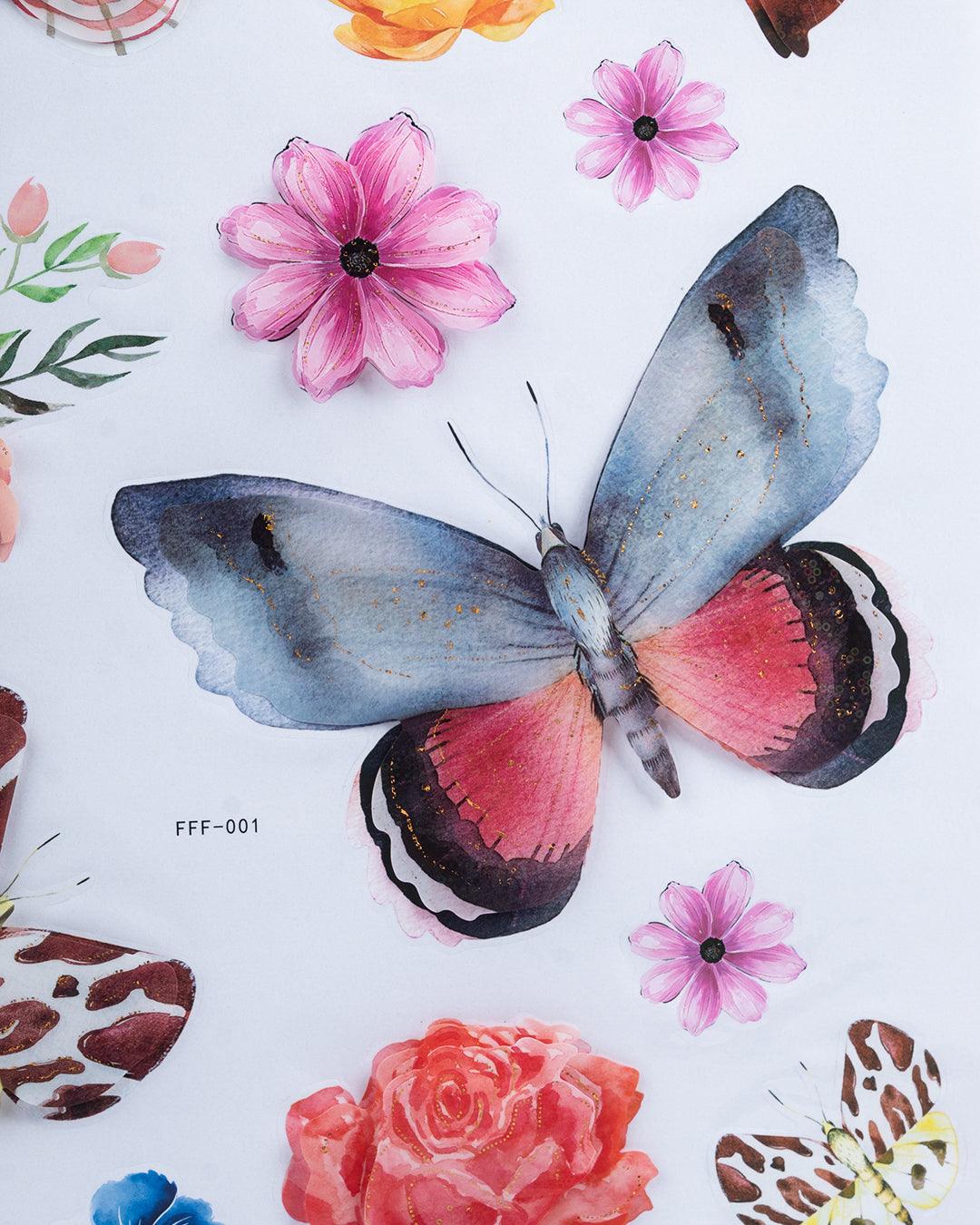 Butterfly Wall Stickers, Multicolour, Plastic, Set of 15 - MARKET 99