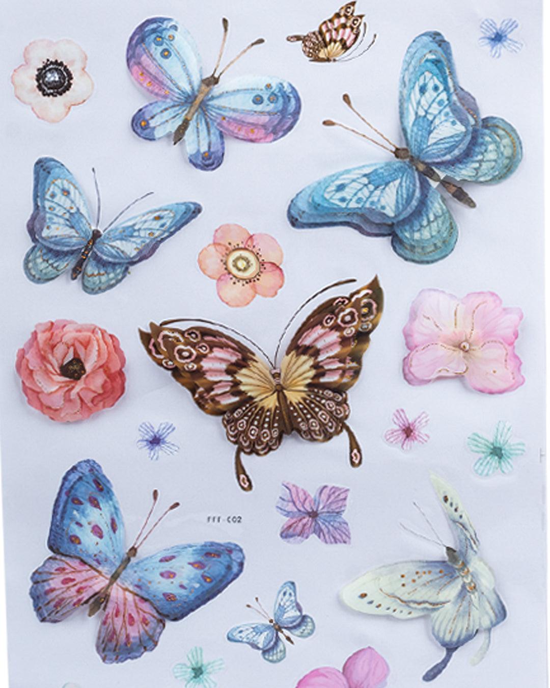 Butterfly Wall Stickers, Multicolour, Plastic, Set of 25 - MARKET 99