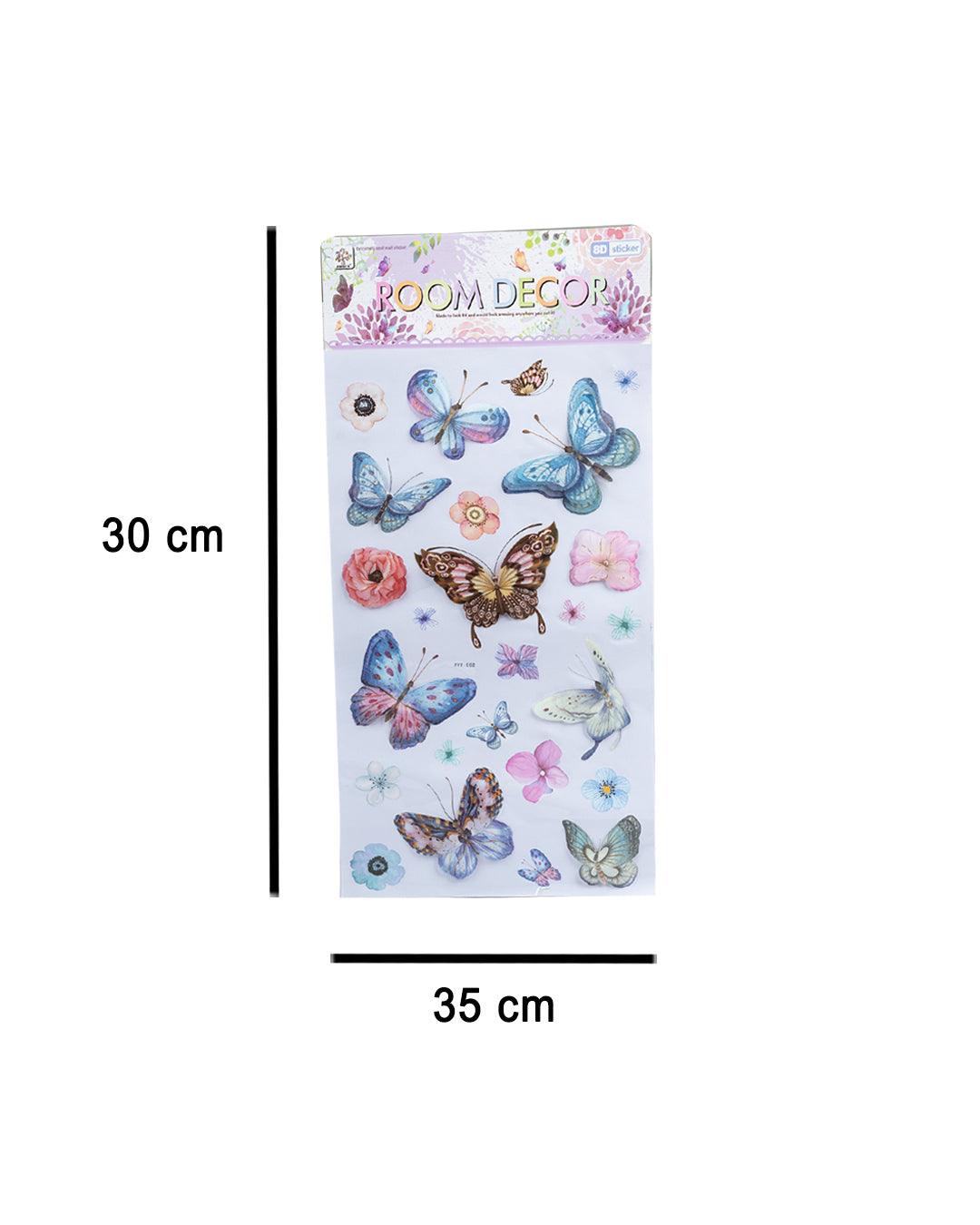 Butterfly Wall Stickers, Multicolour, Plastic, Set of 25 - MARKET 99