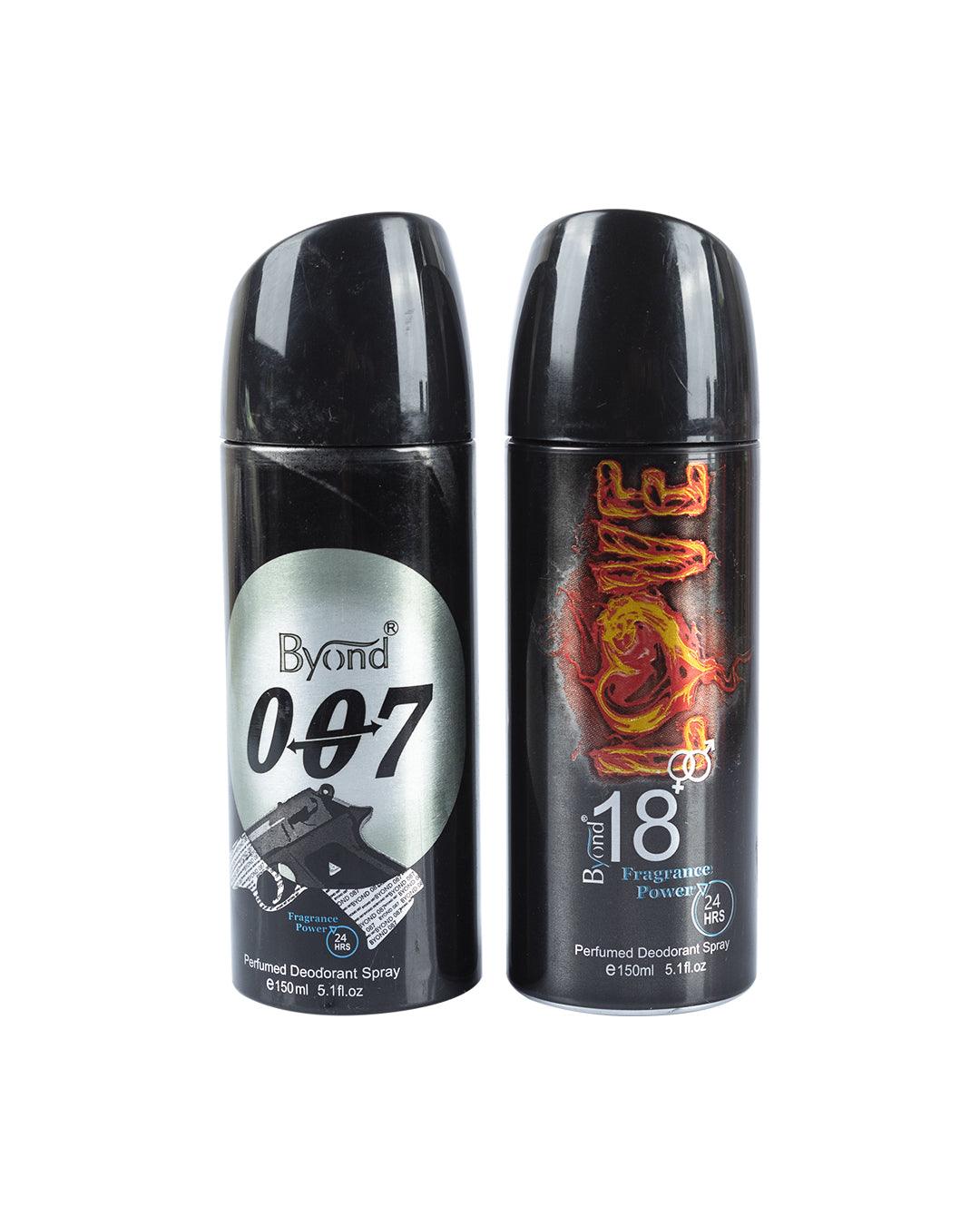 Byond 007 Gas Deo + I Love (18) Deo (Pack Of 2, Each 150 mL) - MARKET 99