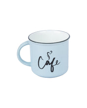 'cafe' Graphic Print Drinkware Glossy Ceramic Coffee Mug ( Celeste Blue, 400 mL) - MARKET 99