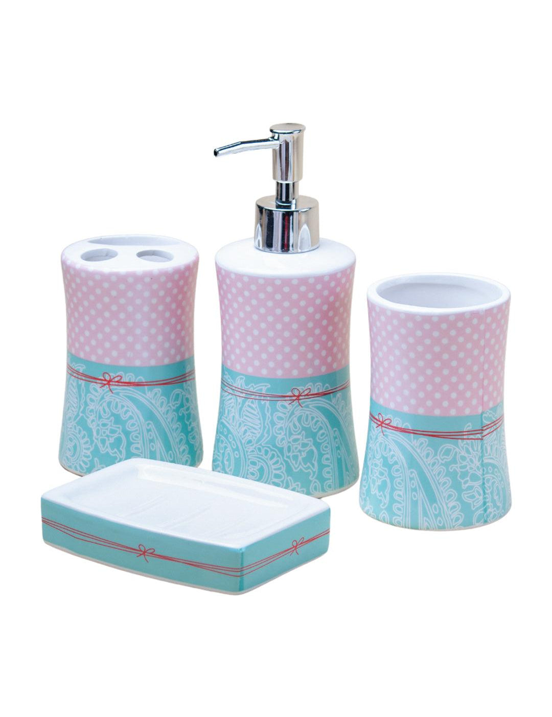 Ceramic Bathroom Set 4 - Polka Dot Print - MARKET 99